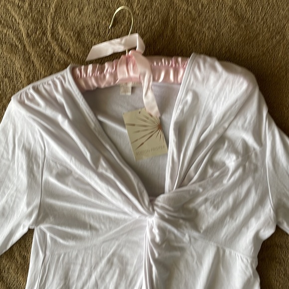 Boston Proper White Twist-Front Blouse L - Picture 3 of 9